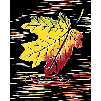 Hračka ZUTY Malování podle čísel - PODZIMNÍ LIST Rozměr: 40x50 cm, Rámování: vypnuté plátno na rám
