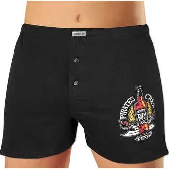 Trenýrky Andrie PS 5777 černé pánské trenýrky rum Barva: černá, Velikost: M