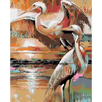 ZUTY Malování podle čísel - DVĚ VOLAVKY Rozměr: 40x50 cm, Rámování: vypnuté plátno na rám