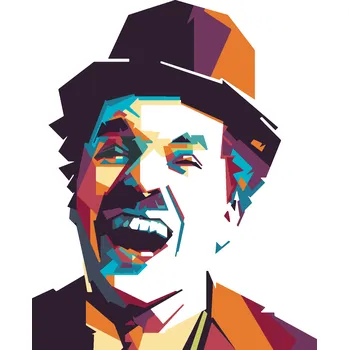 ZUTY Malování podle čísel - BAREVNÝ CHARLIE CHAPLIN Rozměr: 40x50 cm, Rámování: bez rámu a bez vypnutí plátna