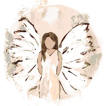 ZUTY Malování podle čísel - ANDĚL S HNĚDÝMI VLASY 2 (HALEY BUSH) Rozměr: 40x50 cm, Rámování: bez rámu a bez vypnutí plátna