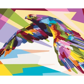 ZUTY Malování podle čísel - BAREVNÝ OREL V LETU Rozměr: 40x50 cm, Rámování: bez rámu a bez vypnutí plátna