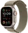 Apple Watch Ultra 2 49 mm, titan s olivovým alpským řemínkem L