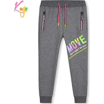 Dívčí tepláky KUGO TM7229, šedý melír