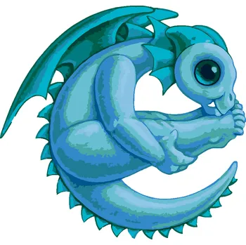 ZUTY Malování podle čísel - DRÁČEK VE TVARU PÍSMENKA E (SUE ELLEN BROWN) Rozměr: 40x50 cm, Rámování: bez rámu a bez vypnutí plátna