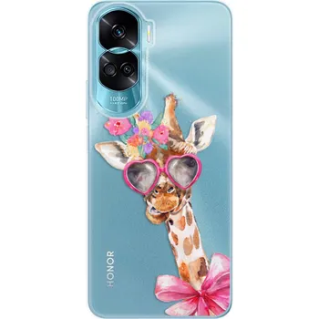 Pouzdro na mobilní telefon Silikonové pouzdro iSaprio - Honor 90 Lite 5G - Lady Giraffe (Odolný silikonový kryt, obal, pouzdro iSaprio - Honor 90 Lite 5G - Lady Giraffe - skvělá ochrana a pružnost, stylový UV potisk, lehkost, tiskne se v České republice)