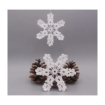 Vánoční ozdoba Háčkovaná vánoční ozdoba - vločka 10 cm (Vločka 10 cm)