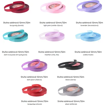 Stuha Stuha saténová 12mm/32m světle růžová