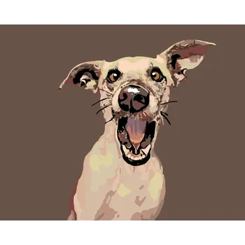 ZUTY Malování podle čísel - PŘEKVAPENÝ PES Rozměr: 40x50 cm, Rámování: bez rámu a bez vypnutí plátna