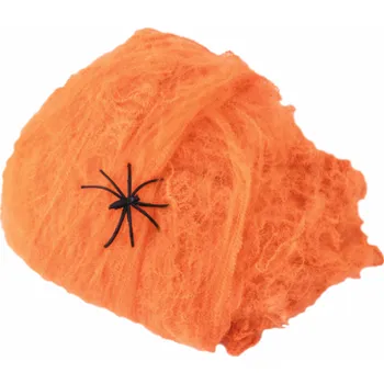 umělá květina Halloween pavučina oranžová, 100g, UV aktivní