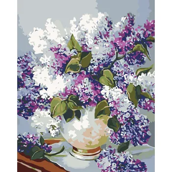 ZUTY Malování podle čísel - ŠEŘÍKY VE VÁZE SE ZLATÝM OKRAJEM Rozměr: 40x50 cm, Rámování: bez rámu a bez vypnutí plátna