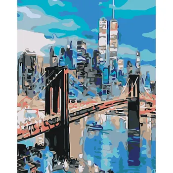 Hračka ZUTY Malování podle čísel - BROOKLYNSKÝ MOST Rozměr: 40x50 cm, Rámování: vypnuté plátno na rám