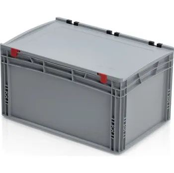 Úložný box Plastová EURO přepravka s víkem - plný úchyt, 60x40x33,5 cm, slevy