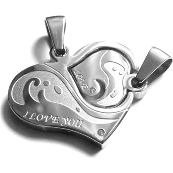 Přívěsek Steel Jewelry Přívěsek sdrce pro dva z chirurgické oceli PR501002 dárkové balení zdarma