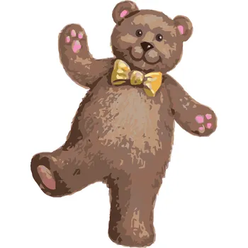 ZUTY Malování podle čísel - PLYŠOVÝ MEDVÍDEK (SUE ELLEN BROWN) Rozměr: 40x50 cm, Rámování: bez rámu a bez vypnutí plátna