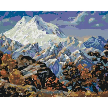 ZUTY Malování podle čísel - POHLED NA HORU ELBRUS Rozměr: 40x50 cm, Rámování: bez rámu a bez vypnutí plátna