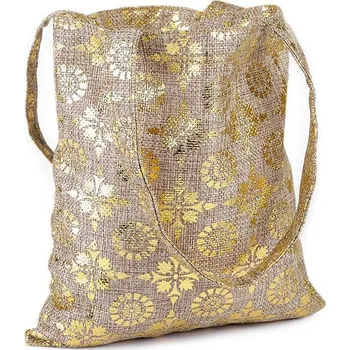 Dárková taška Dárková jutová taška, ZLATÝ VZOR, 20x21 cm, 1 kus