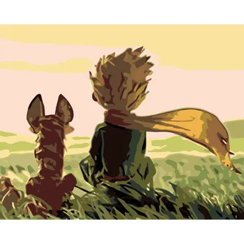 ZUTY Malování podle čísel - MALÝ PRINC S LIŠTIČKOU Rozměr: 80x100 cm, Rámování: bez rámu a bez vypnutí plátna