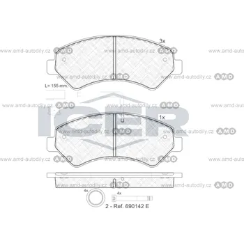 Brzda na kolo Brzdové destičky - 141836