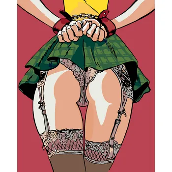 ZUTY Malování podle čísel - SPOUTANÁ V PODVAZCÍCH Rozměr: 80x100 cm, Rámování: vypnuté plátno na rám