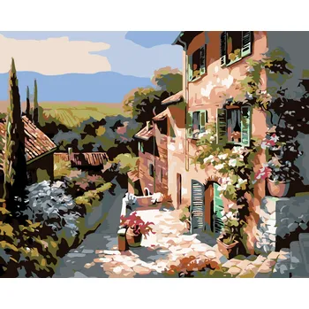 ZUTY Malování podle čísel - DŮM V TOSKÁNSKU Rozměr: 40x50 cm, Rámování: vypnuté plátno na rám