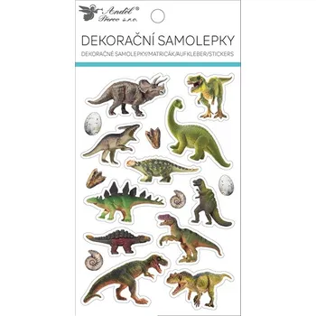 samolepka Samolepky dinosauři plastické 10,5 x 19 cm