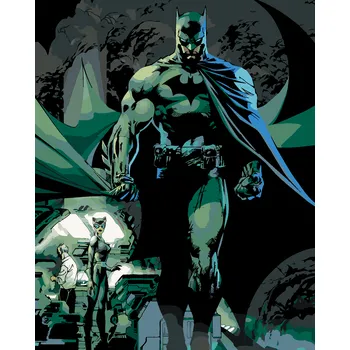 ZUTY Malování podle čísel - BATMAN V LABORATOŘI Rozměr: 40x50 cm, Rámování: bez rámu a bez vypnutí plátna