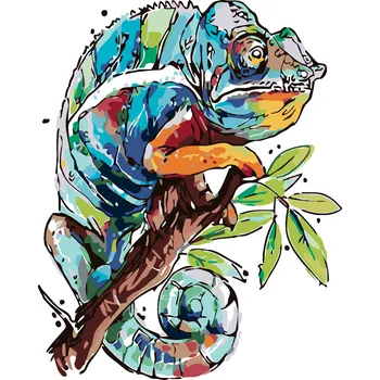 ZUTY Malování podle čísel - CHAMELEON Rozměr: 40x50 cm, Rámování: vypnuté plátno na rám