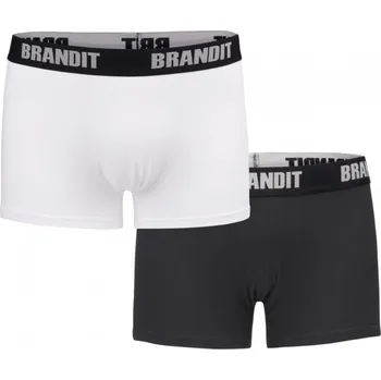 Boxerky Brandit Boxershorts Logo white-black - XL