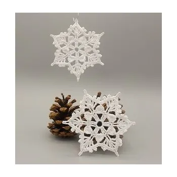 Vánoční ozdoba Háčkovaná ozdoba - hvězdička 8 cm č.1 8 cm bílá