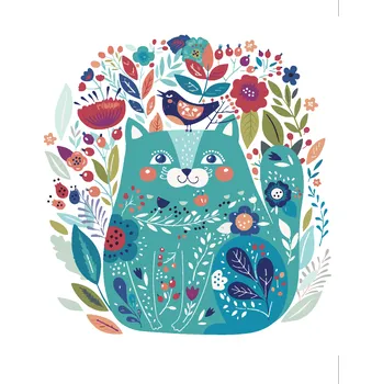 ZUTY Malování podle čísel - KVĚTINOVÁ KOČKA Rozměr: 40x50 cm, Rámování: vypnuté plátno na rám