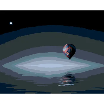 ZUTY Malování podle čísel - HORKOVZDUŠNÝ BALON NAD OCEÁNEM Rozměr: 40x50 cm, Rámování: bez rámu a bez vypnutí plátna