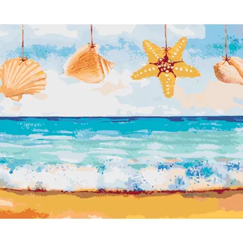 ZUTY Malování podle čísel - HVĚZDICE A MUŠLE Rozměr: 40x50 cm, Rámování: bez rámu a bez vypnutí plátna