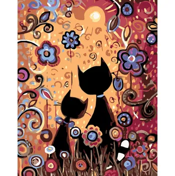 Dětské zboží ZUTY Malování podle čísel - DVĚ KOČKY Rozměr: 40x50 cm, Rámování: vypnuté plátno na rám