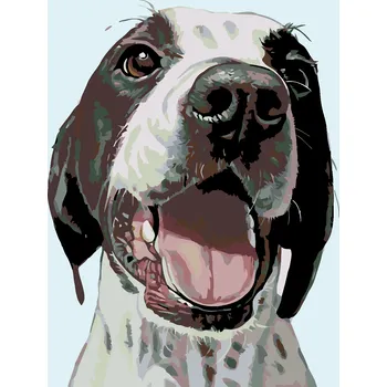 ZUTY Malování podle čísel - ŠŤASTNÝ PES Rozměr: 40x50 cm, Rámování: vypnuté plátno na rám