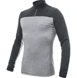 SENSOR MERINO BOLD pánské triko dl.rukáv zip cool gray/anthracite velikost M