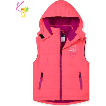 Dívčí oblečení Dívčí vesta, zateplená - KUGO PB3887, neonově lososová Barva: Lososová, Velikost: 128