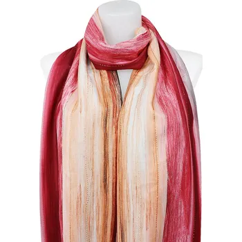 Šála Dámský teplý obdélníkový šál 3015-32 tahy se zlatou nitkou, oranžové barvy 7200658