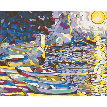 Hračka ZUTY Malování podle čísel - PRAMICE U VODY Rozměr: 40x50 cm, Rámování: vypnuté plátno na rám