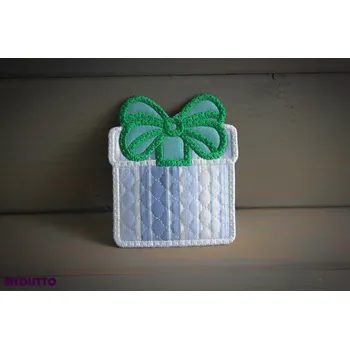 Dárková krabička Darovací box - vyšívaný - zelená mašle