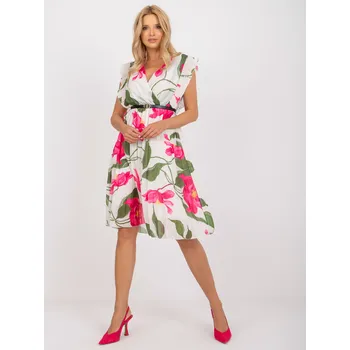 Dámské šaty Italy moda Dámské květované šaty Ygette světle béžová Univerzální