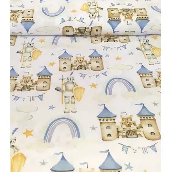 Metráž bavlněná hrad modrý | RTex