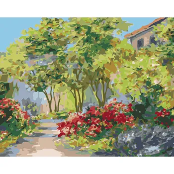 ZUTY Malování podle čísel - DŮM V LETNÍM LESE Rozměr: 40x50 cm, Rámování: bez rámu a bez vypnutí plátna