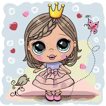 ZUTY Malování podle čísel - DÍVKA PRINCEZNA Rozměr: 40x50 cm, Rámování: bez rámu a bez vypnutí plátna