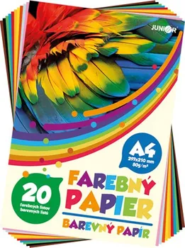 Barevný papír JUNIOR Papír Složky barevných papírů A4 80 g 20 listů