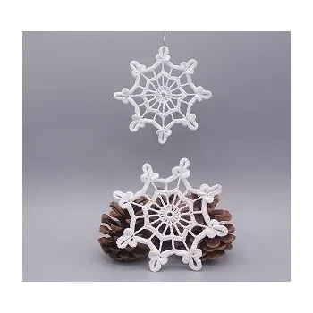 Vánoční ozdoba Háčkovaná vánoční ozdoba - vločka 10 cm č.2 10 cm bílá