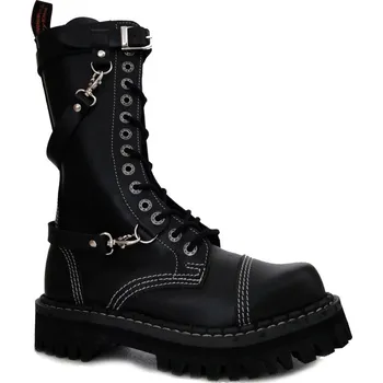 Moto obuv boty kožené KMM 14 dírkové černé s přezkama Velikost: 42