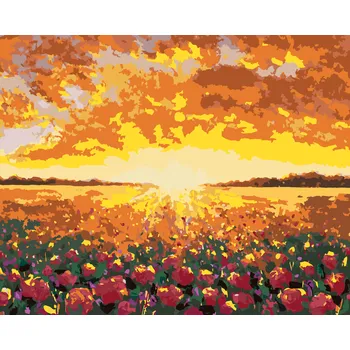 ZUTY Malování podle čísel - KVĚTINOVÉ POLE VE FRANCII Rozměr: 80x100 cm, Rámování: bez rámu a bez vypnutí plátna