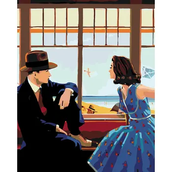 ZUTY Malování podle čísel - ZA OKNEM JE MOŘE Rozměr: 80x100 cm, Rámování: bez rámu a bez vypnutí plátna