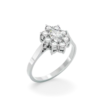 Prsten SOLUNA Luxusní zlatý prsten se zirkony LITTLE SNOWFLAKE bílé zlato VELIKOST: 50 - 15,9 mm